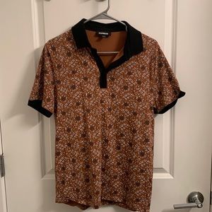 Express men’s brown floral polo